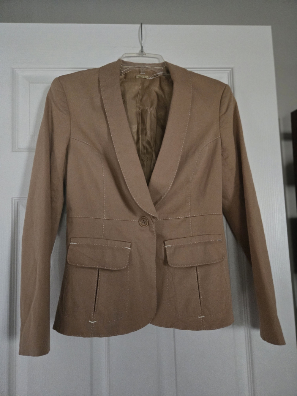 Tailored Max Studio Tan Single-Button Women's Blazer